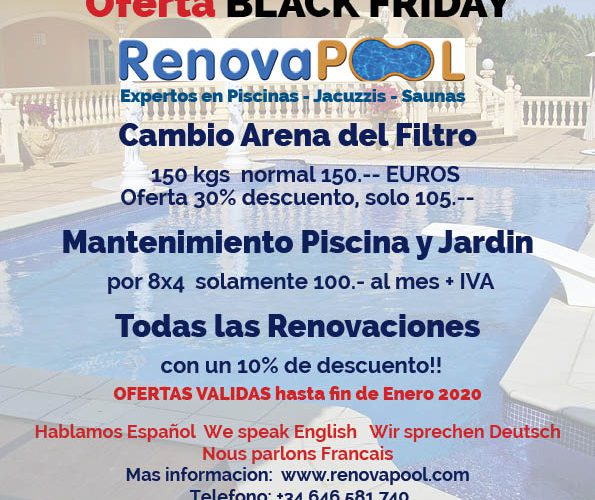 Ofertas especiales de mantenimiento piscinas y renovaciones en la Costa Blanca